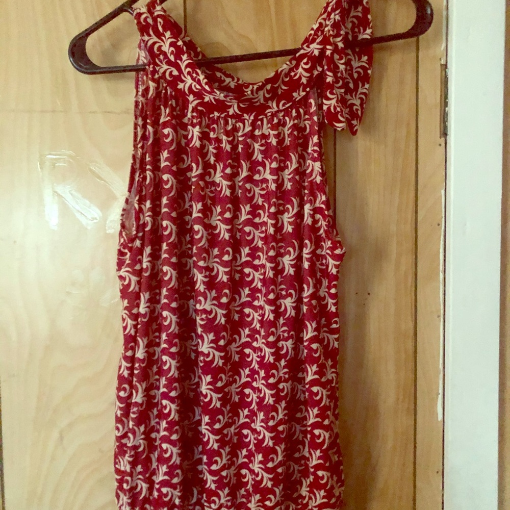 Cute summer sleeveless and flowery blouse